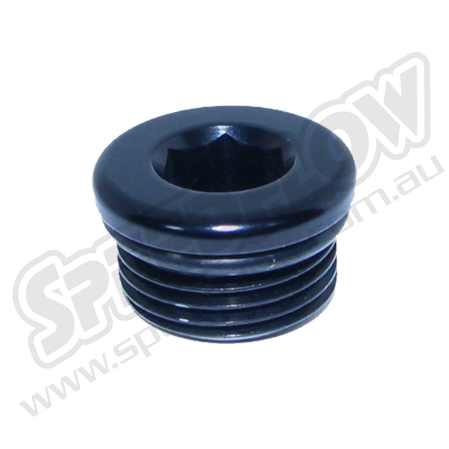 thumbnail image 2 of Fragola -6 AN O-Ring Port Plug With 1/8 NPT Female Gauge Port – Black Anodized 481426-BL 2 of 4