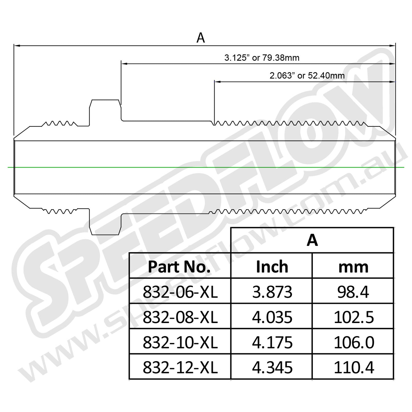 832 Series Extra Long AN Flare Bulkheads